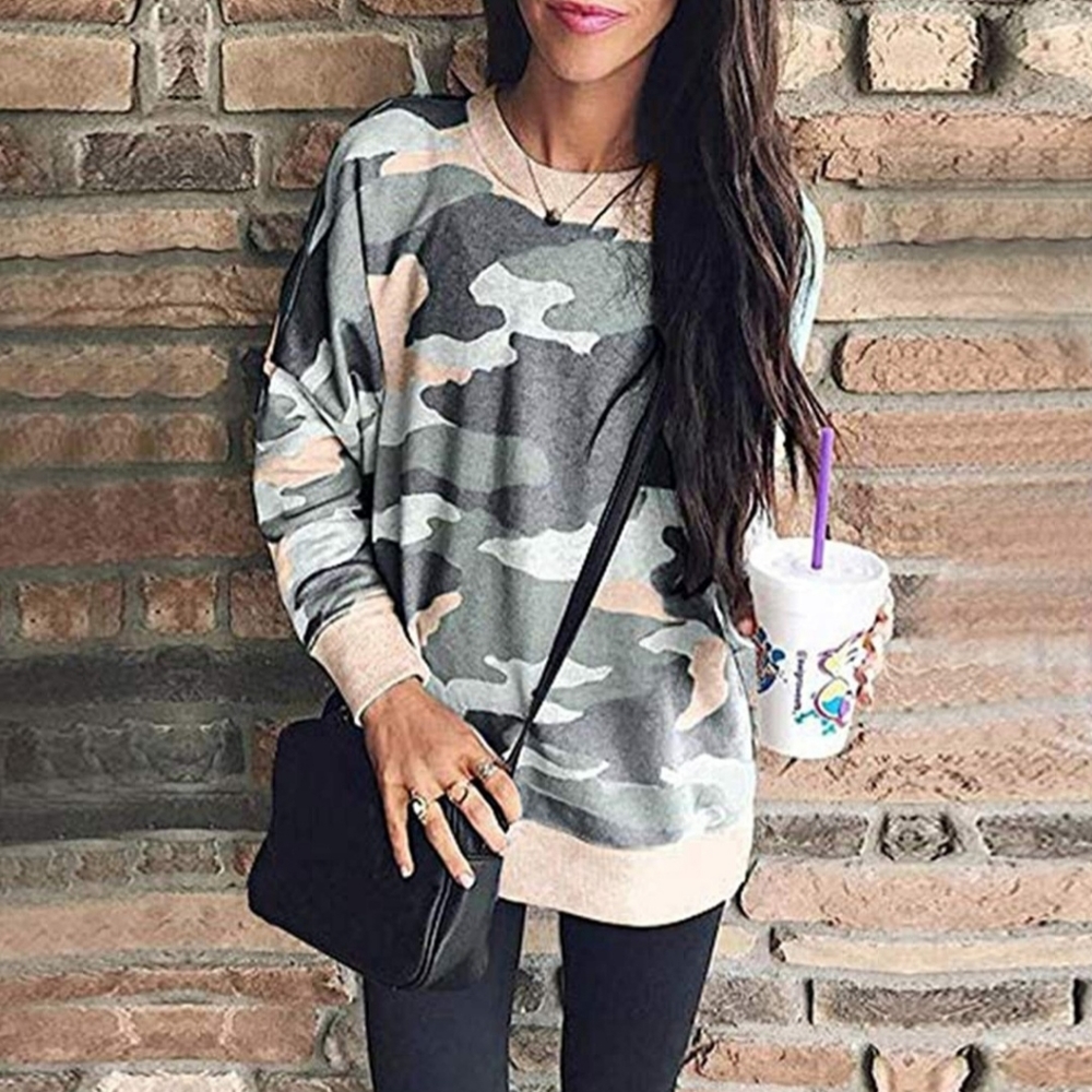 BTFBM Women Sweatshirts Camo Leopard Print
